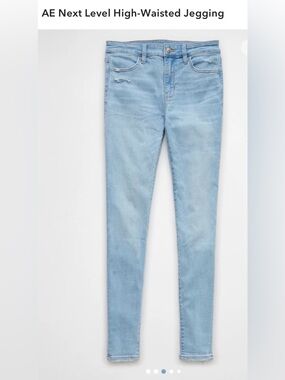 American Eagle High-Rise Light Blue Jeggings for Women - 18 Short or 20 Reg